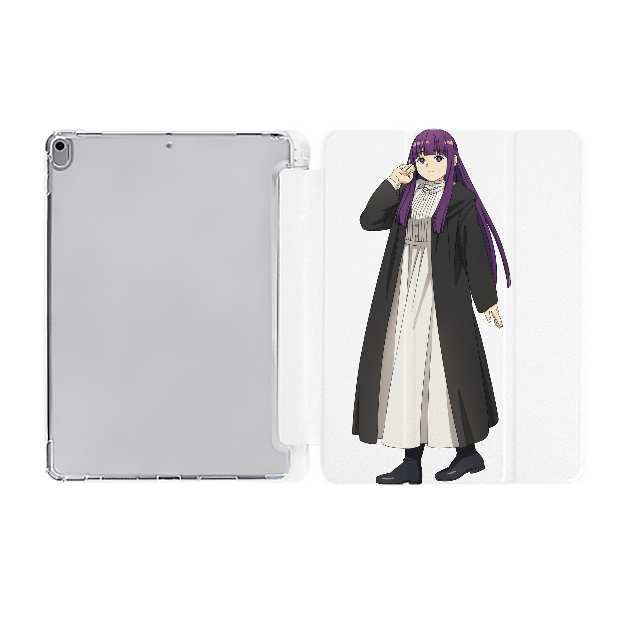 （画像用） 葬送のフリーレン Frieren IPad ケース ペン収納付き 三つ折りスタンド PUレザー×シリコン 対応機種9.5/10.5/10.9インチ